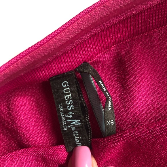 Hot Pink Body Con Strapless Dress - Picture 5 of 6